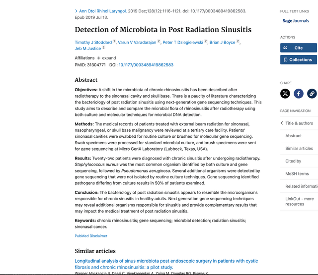 Detection of Microbial Flora in Post Radiation Sinusitispreview image